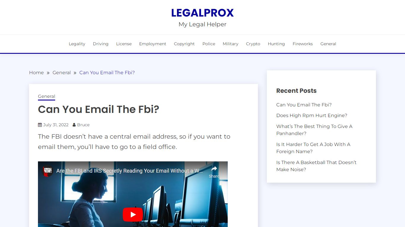 Can You Email The Fbi? – LegalProX